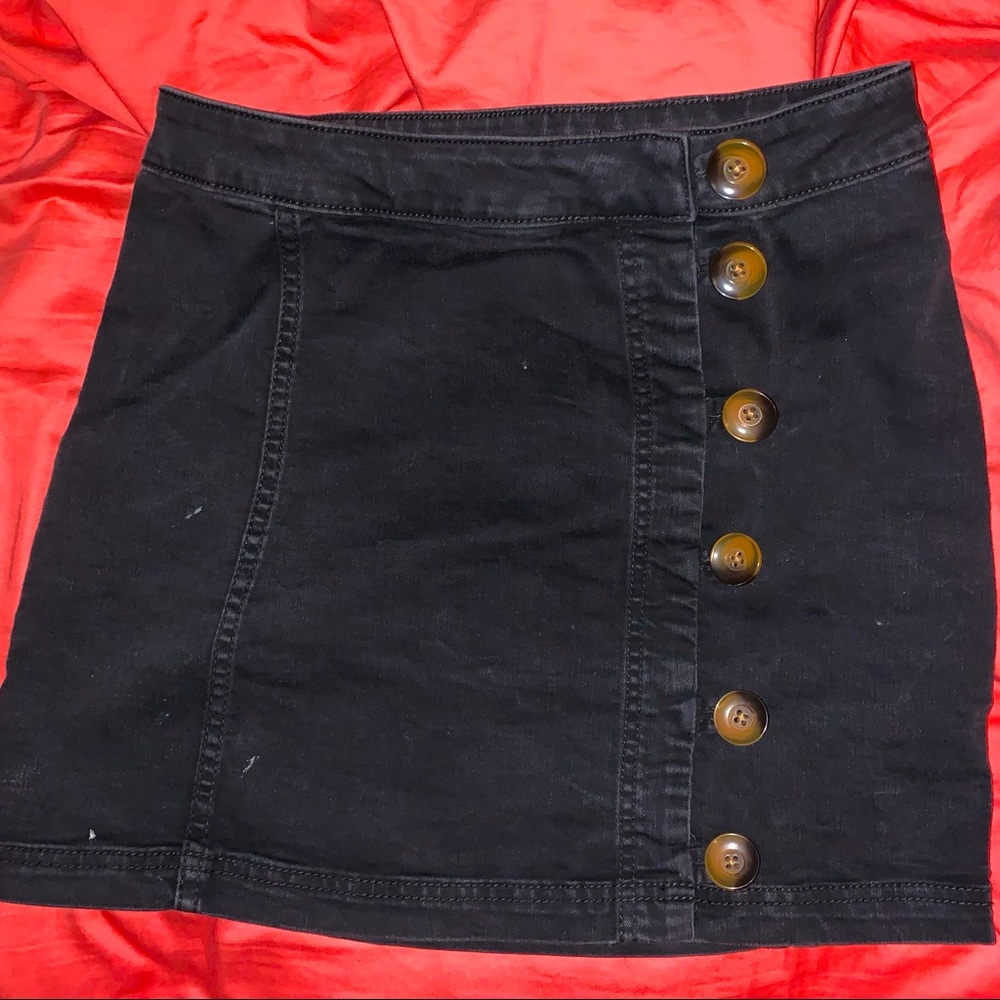 Free People Button Mini Skirt